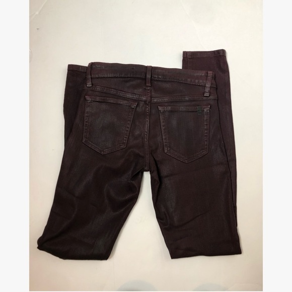 Joe's Jeans Maroon Coated Skinny Jeans 26 - Picture 5 of 5